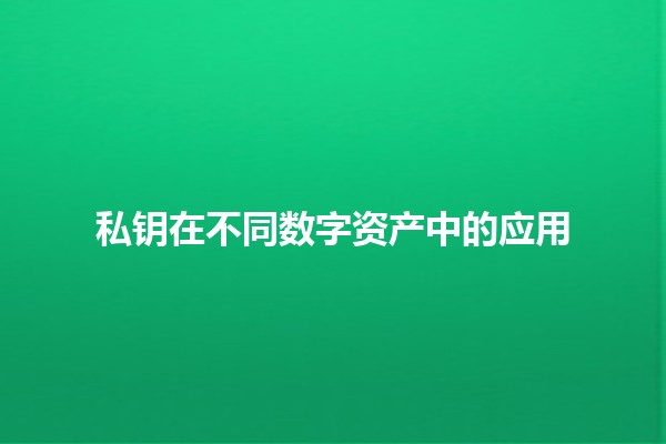 私钥在不同数字资产中的应用🔑💰