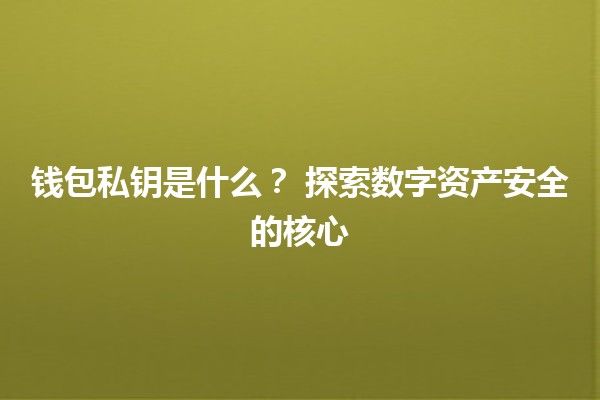 钱包私钥是什么？🔑 探索数字资产安全的核心